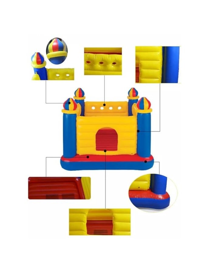 Playhouse Inflatable Soft Floor Bounce Castle Bouncer for 3-6 yrs, Multicolor