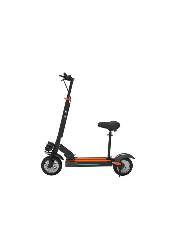 Porodo Life style electric scooter 450 w with seat and helmet  black