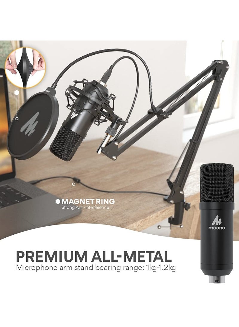 AU-A04 Condenser USB Microphone Kit (Black)