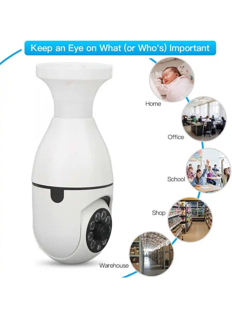 Light Bulb Security Camera Home Wireless Wifi Camera 360° Surveillance Camera Baby Monitor Nanny Cam Pet Camera Video Recording With Audio Remote Control With Phone APP
