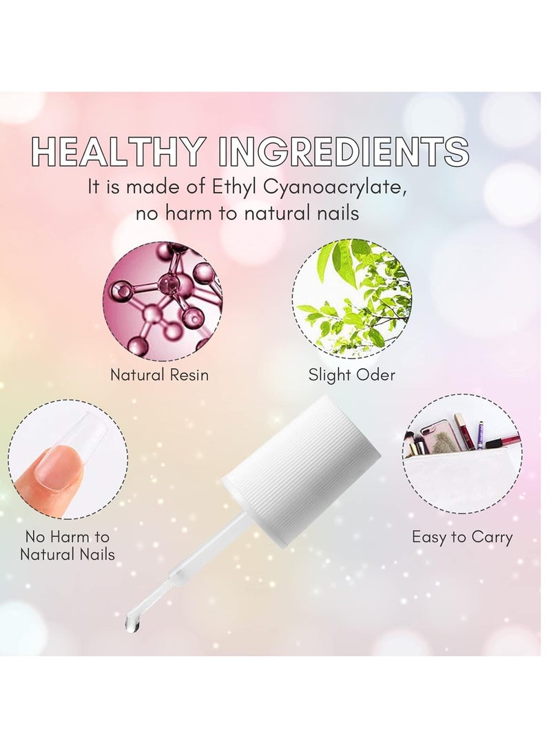 Super Strong Nail Glue for Acrylic Nails,Nail Tips, Press On Nails, Fake Nails, Salon Quality Brush On Nail Glue Easy Application Durable & Long-Lasting Makartt Glue False Nails
