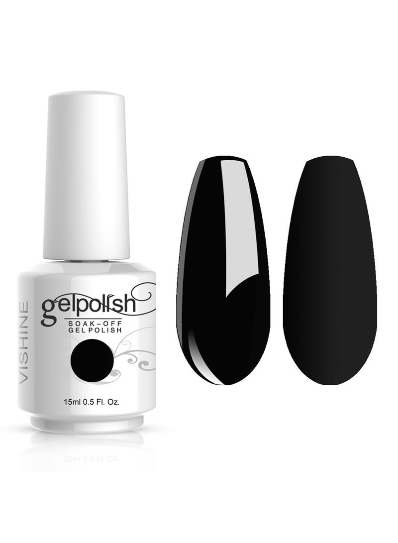 Vishine Gelpolish Professional Manicure Salon UV LED Soak Off Gel Nail Polish Varnish Color Black(1348)