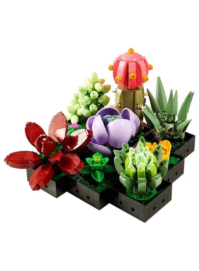 Compatible with LEGO 10309 Succulent Bouquet Icon Building Toy Set (771 Pieces) Age 16+