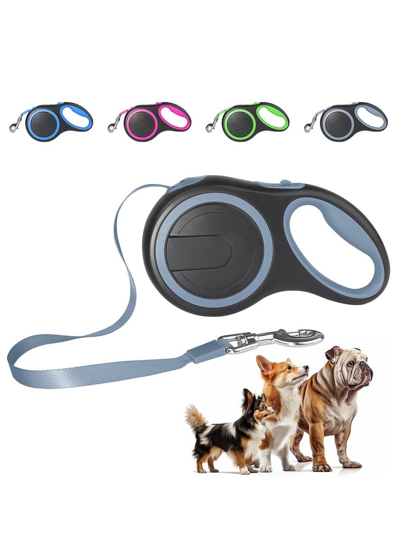 Quick Release Lead Automatic Retractable Pet Dog Leash - Lock Polyester Tape 5mm Dog Chain - 360° Tangle-Free, Anti-Slip Dog Rope, Pet Accessories (Grey)