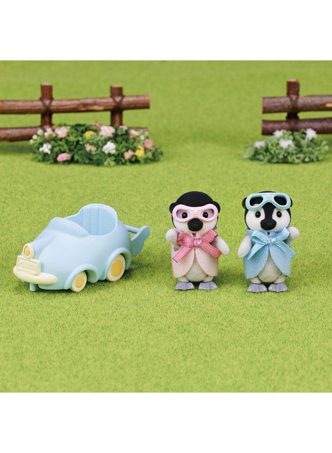 Penguin Babies Ride 'N Playdoll Playset With 2 Poseable Figures Pushcart & More