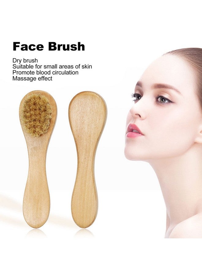 4Pcs Facial Cleansing Brush Deep Peeling Exfoliator Face & Body Brushgrass Wood Handle With Boar Bristles For Daily Cleansing Smooth Radiant Skin Lymphatic Drainage