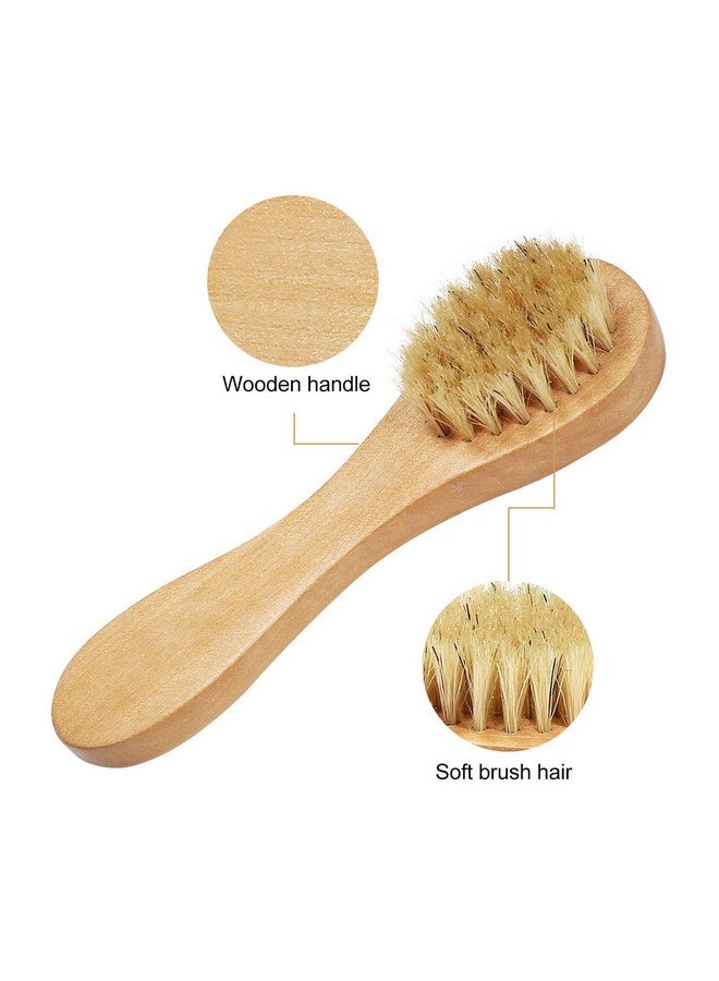 4Pcs Facial Cleansing Brush Deep Peeling Exfoliator Face & Body Brushgrass Wood Handle With Boar Bristles For Daily Cleansing Smooth Radiant Skin Lymphatic Drainage