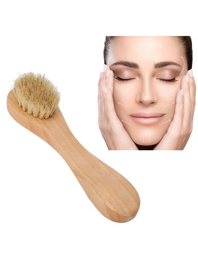 4Pcs Facial Cleansing Brush Deep Peeling Exfoliator Face & Body Brushgrass Wood Handle With Boar Bristles For Daily Cleansing Smooth Radiant Skin Lymphatic Drainage