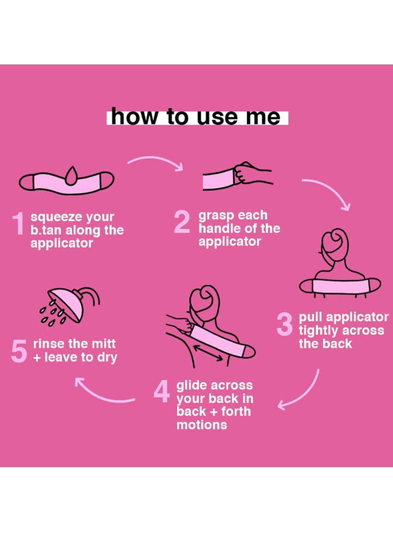 b.tan Back Self Tan Applicator | We've Got Your Back - Self Tanning Back Applicator with Handles, Streak-Free, Even Application, Velvety Soft, Reusable & Washable Sunless Tan