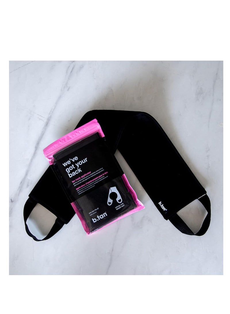 b.tan Back Self Tan Applicator | We've Got Your Back - Self Tanning Back Applicator with Handles, Streak-Free, Even Application, Velvety Soft, Reusable & Washable Sunless Tan