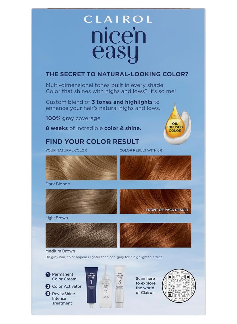 Clairol Nice'n Easy Permanent Hair Dye 6R Light Auburn Hair Color