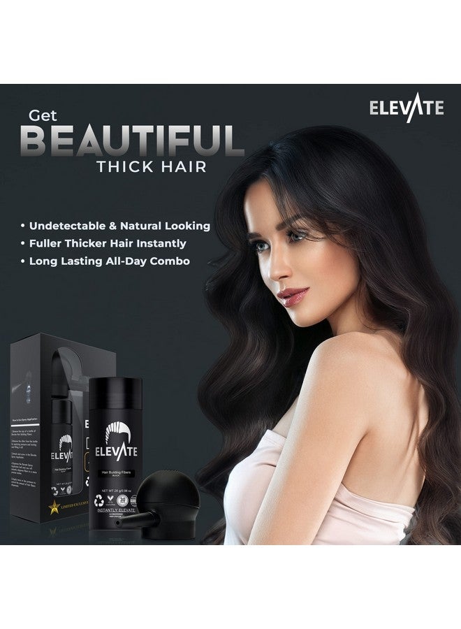 Hair Perfecting 2In1 Kit ; Set Includes Natural Hair Thickening Fibers & Spray Applicator Pump Nozzle ; Instantly Conceal Thicken Thinning Balding Hair Areas In Seconds Men & Women (Black)