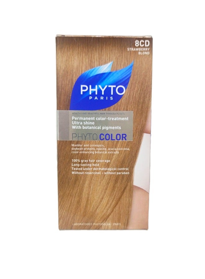 Permanent Color-Treatment Ultra Shine: Radiant Strawberry Blond Hue with Botanical Pigments