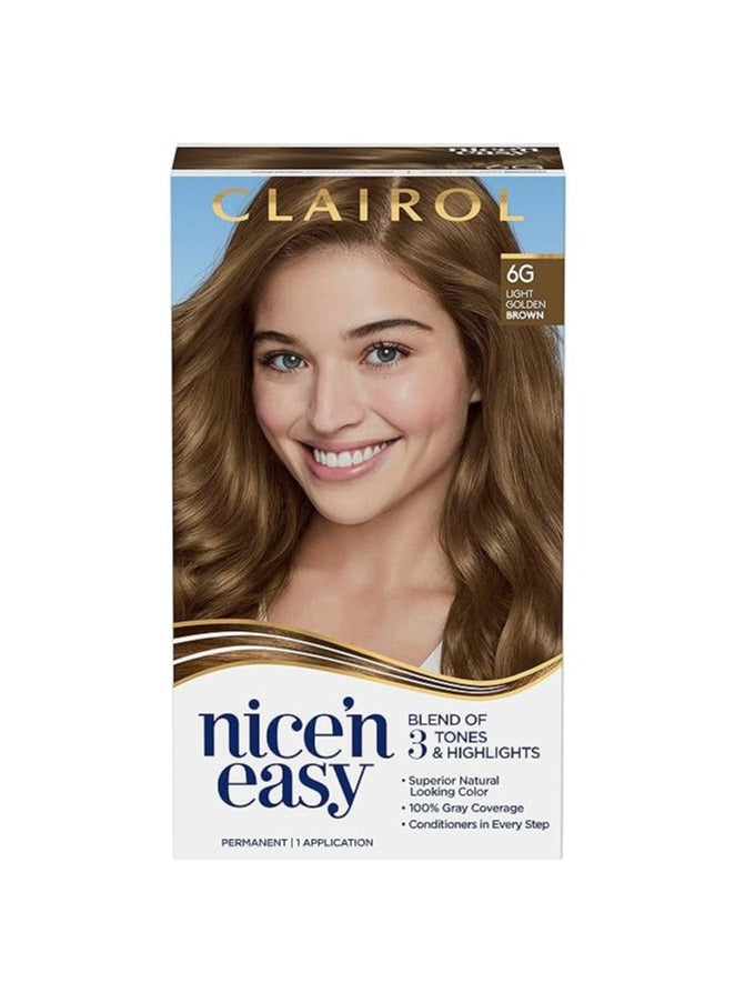 Clairol Nice'n Easy Permanent Hair Dye 6G Light Golden Brown Hair Color