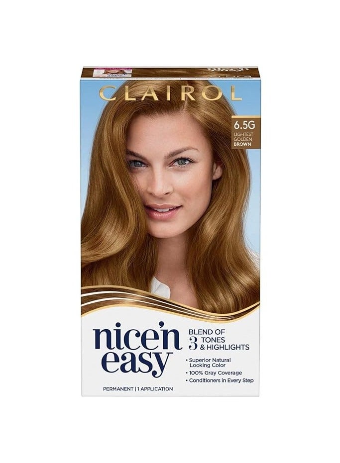 Clairol Nice'n Easy Permanent Hair Color Cream 6.5G Lightest Golden Brown Hair Dye