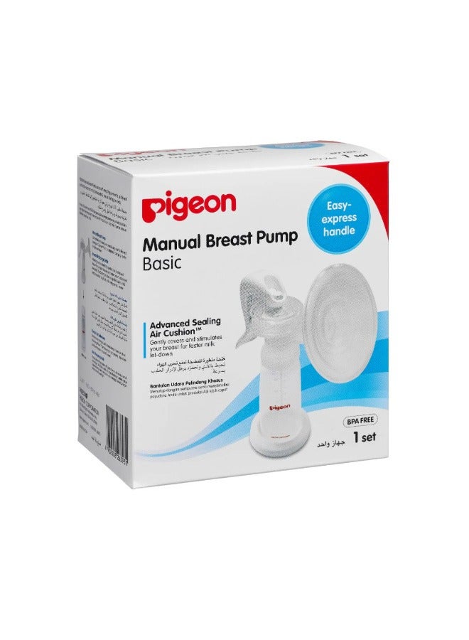 Effortless Breastfeeding with the Pigeon Manual Breast Pump Basic - BPA-Free, Complete Set with Easy Express Handle!
