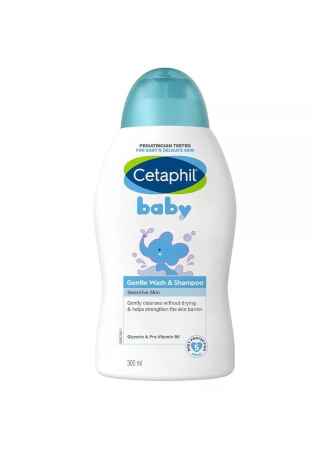 Cetaphil Baby Gentle Wash & Shampoo: Nourishing Cleanser with Glycerin & Pro-Vitamin B5, 300ml