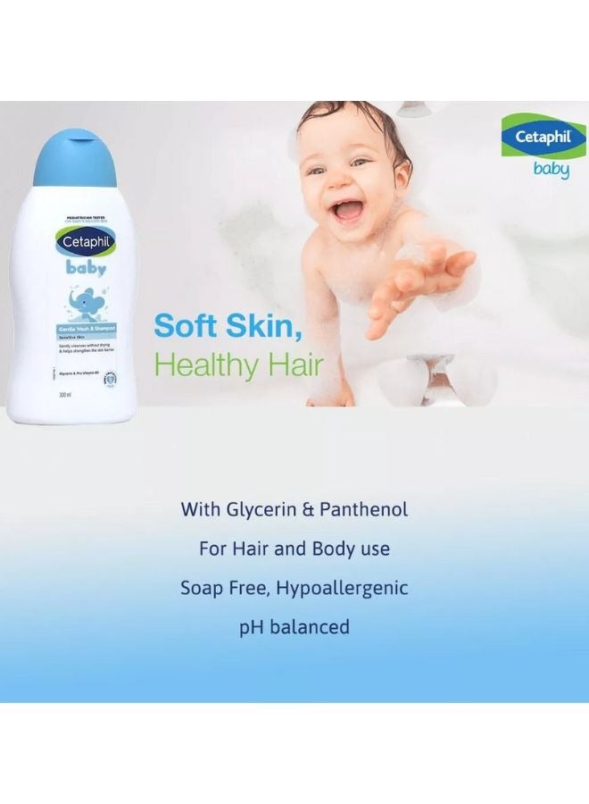 Cetaphil Baby Gentle Wash & Shampoo: Nourishing Cleanser with Glycerin & Pro-Vitamin B5, 300ml