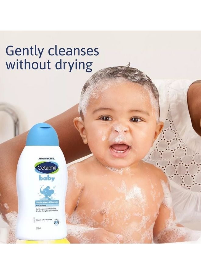 Cetaphil Baby Gentle Wash & Shampoo: Nourishing Cleanser with Glycerin & Pro-Vitamin B5, 300ml