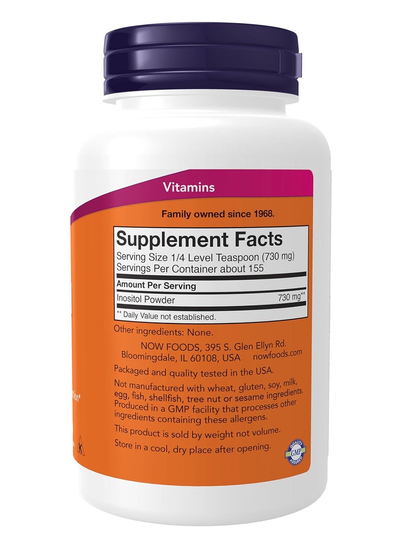 NOW Supplements, Inositol Powder, Neurotransmitter Signaling*, Cellular Health*, 4-Ounce