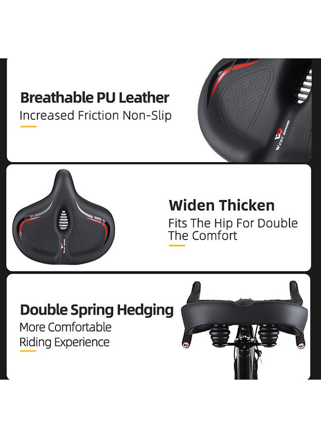 Thickened High Elasticity Bike Saddle Soft Waterproof PU Pad Road Bicycle Seats Comfort Breathable AntiSlip Cycling Cushion