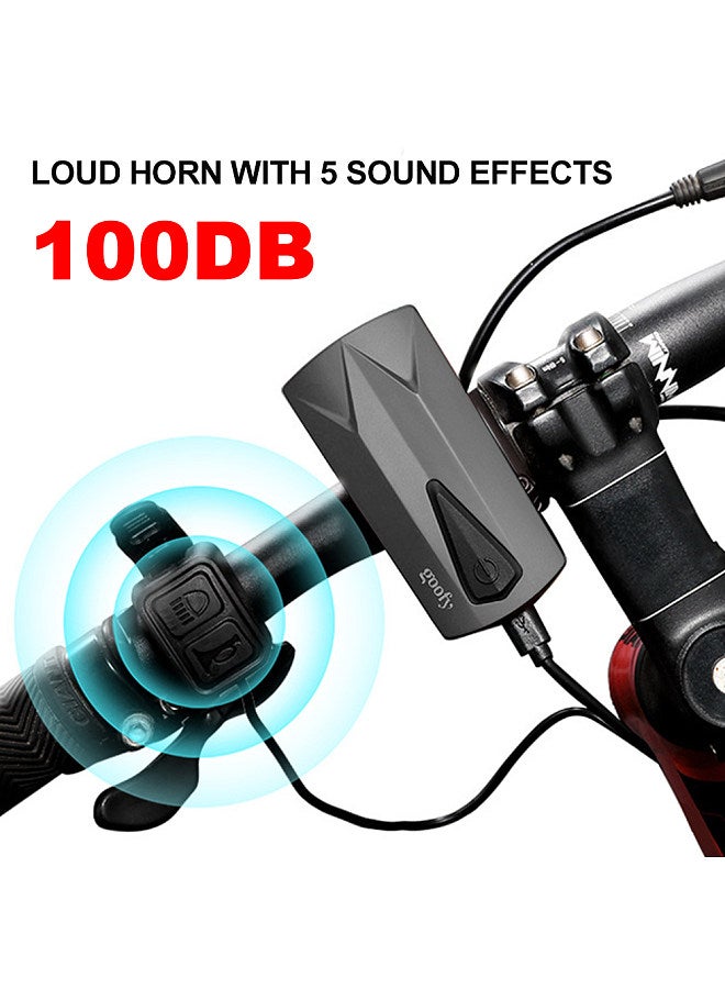 Bike Light with Horn USB Rechargeable Bicycle LED Front Light Headlight Lamp for Night Riding Cycling