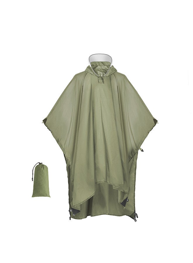 Hooded Rain Poncho for Adults Lightweight Waterproof Rain Coat for Hiking Camping Backpacking