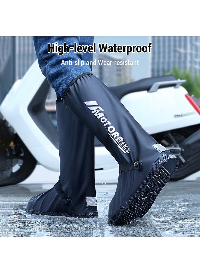 High Tube PVC Waterproof Shoe Covers Reusable Rain Boot Shoe Cover with Reflector