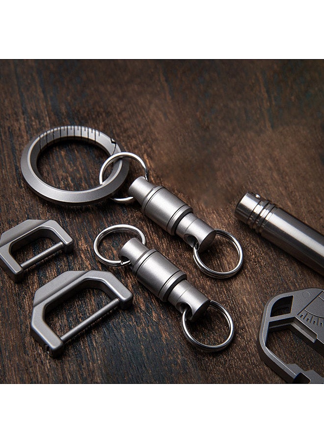 Ultralight Titanium Alloy Key Chain Quick Release Detachable 360 Degree Rotating Keychain Key Ring