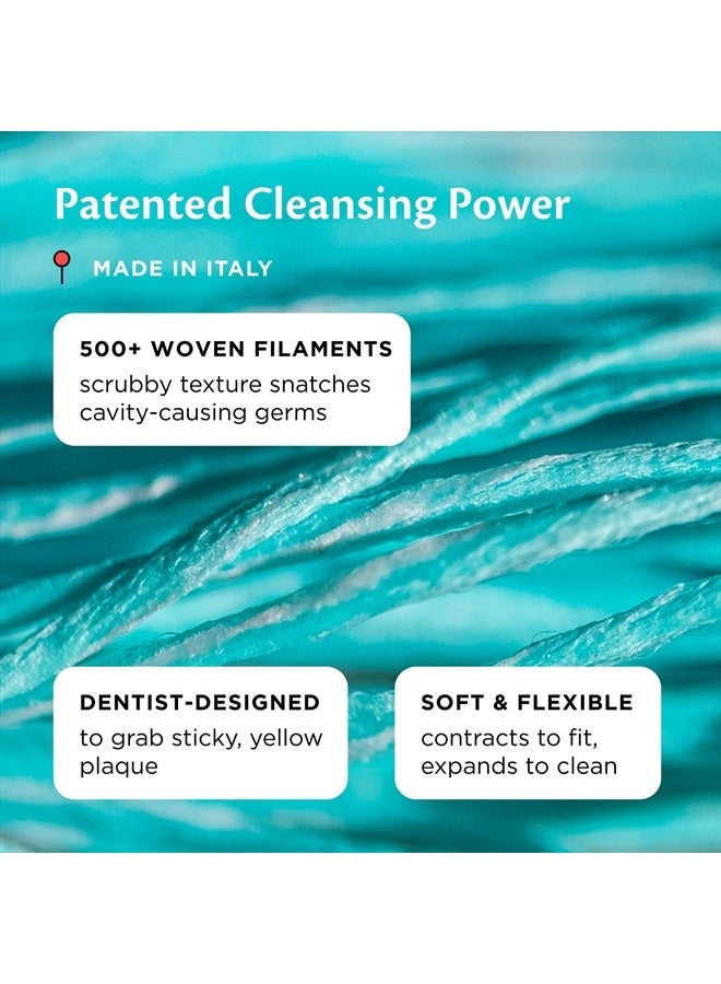 Woven Dental Floss, Dentist-Designed Oral Care, Waxed, Vegan, Kid-Friendly, with Coconut Oil, 4-Pack of Mint, Coconut, Orange, Strawberry (33 yd Each)