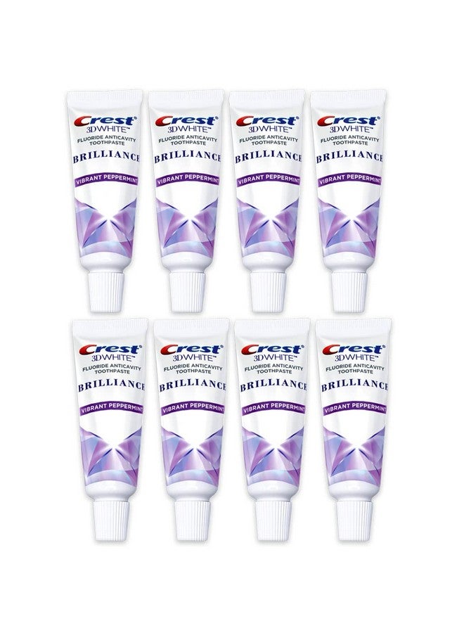 3D White Brilliance Toothpaste Vibrant Peppermint Travel Size 0.85 Oz (24G) Pack Of 8