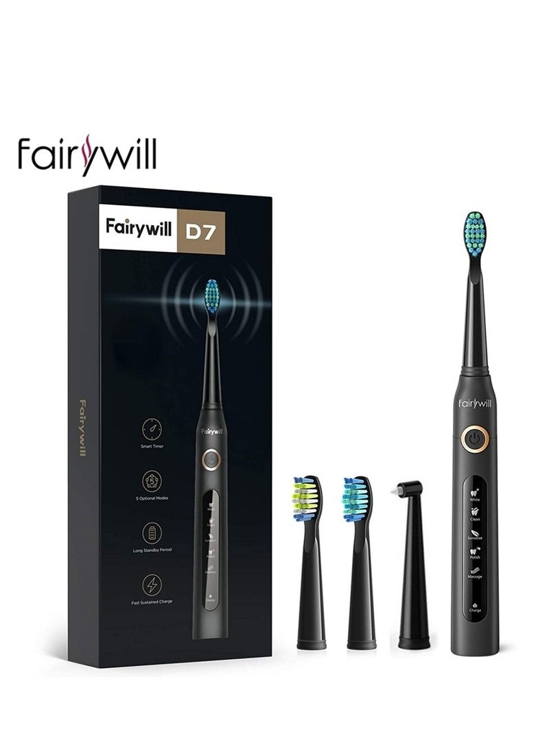 Portable Cordless Water Flosser & Electric Toothbrush Combo Black