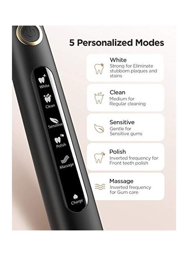 Portable Cordless Water Flosser & Electric Toothbrush Combo Black