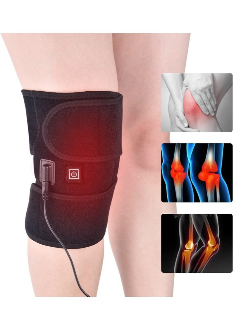 2PCS Heating Knee Pads Knee Brace Support Pads Thermal Heat Therapy Wrap Hot Compress Knee Massager for Cramps Arthritis Pain Relief