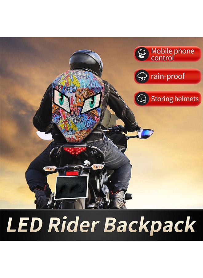 LED Backpack Riding Backpack Motorcycle Helmet Hard Shell Waterproof