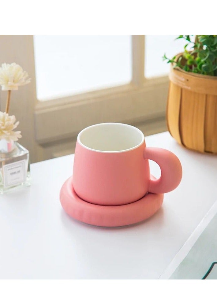 Cottage Rose 1Pcs Macaron Coffee Cup & Saucer Sets for Office and Home, 250ML for Latte, Milk an, Tea, Cappacino and coffee