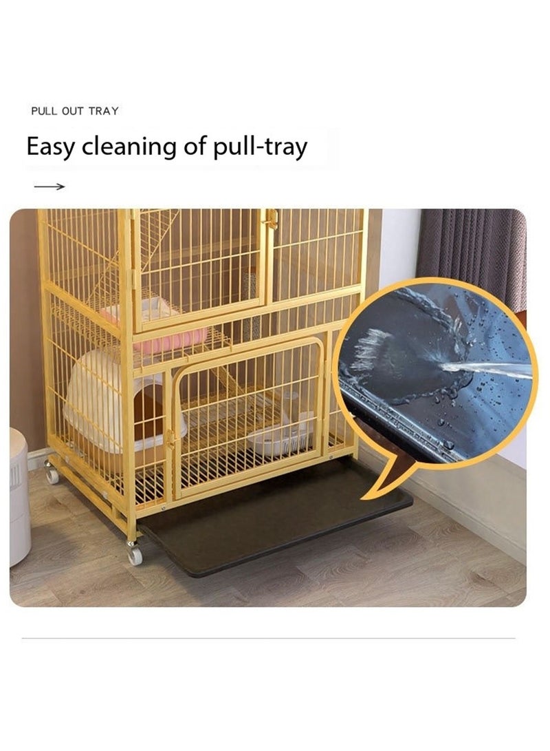 Cat Cage Pet Dog Cage DIY Small Animal Cage for Pets Portable Metal Wire Yard Fence Cat Playpen Home(3-Tier)