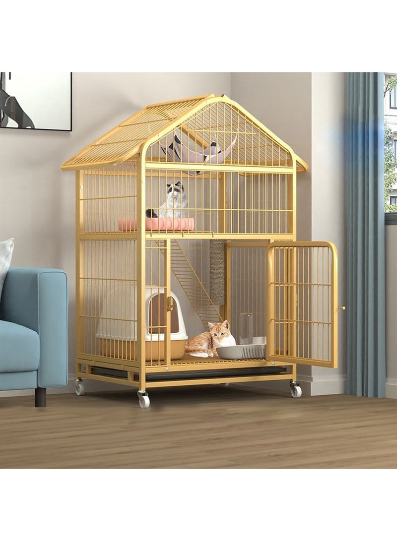 Cat Cage Pet Dog Cage DIY Small Animal Cage for Pets Portable Metal Wire Yard Fence Cat Playpen Home(3-Tier)
