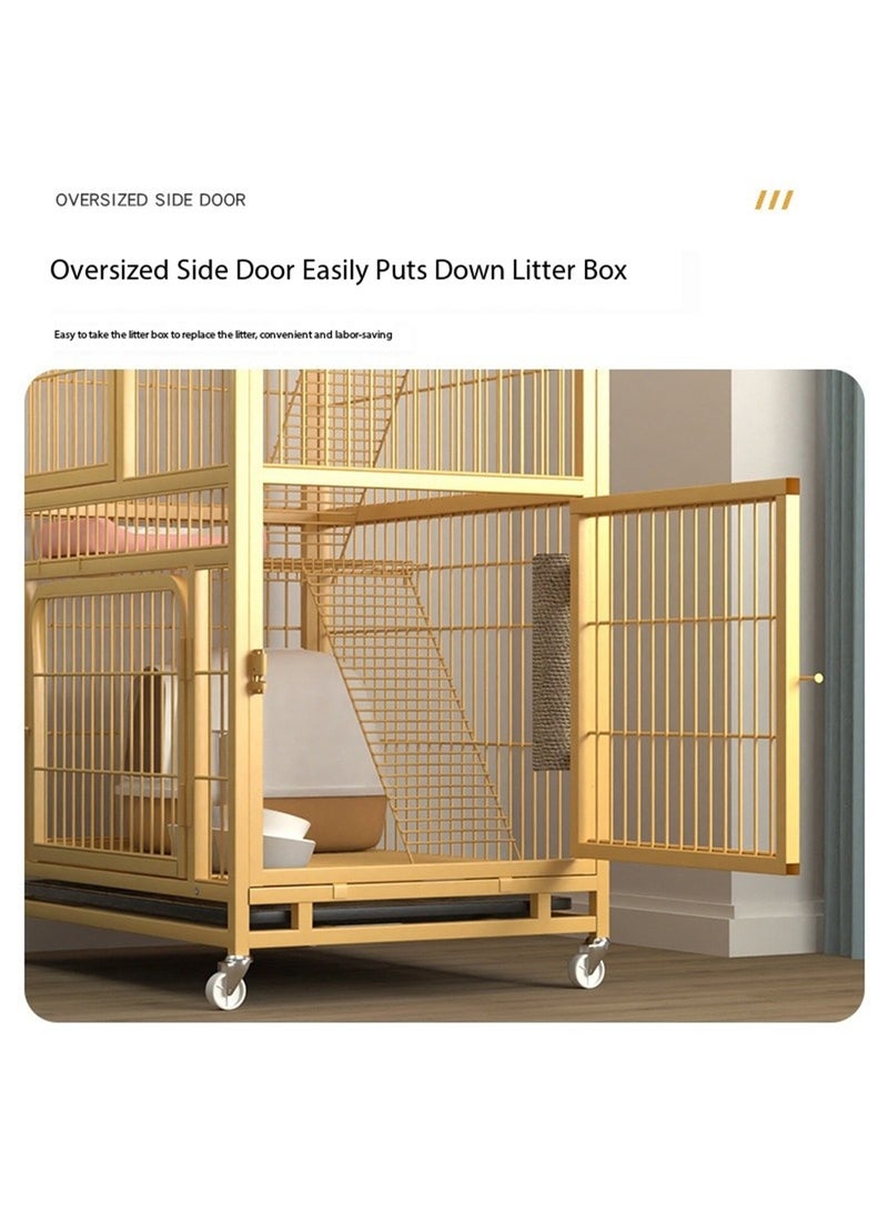 Cat Cage Pet Dog Cage DIY Small Animal Cage for Pets Portable Metal Wire Yard Fence Cat Playpen Home(3-Tier)