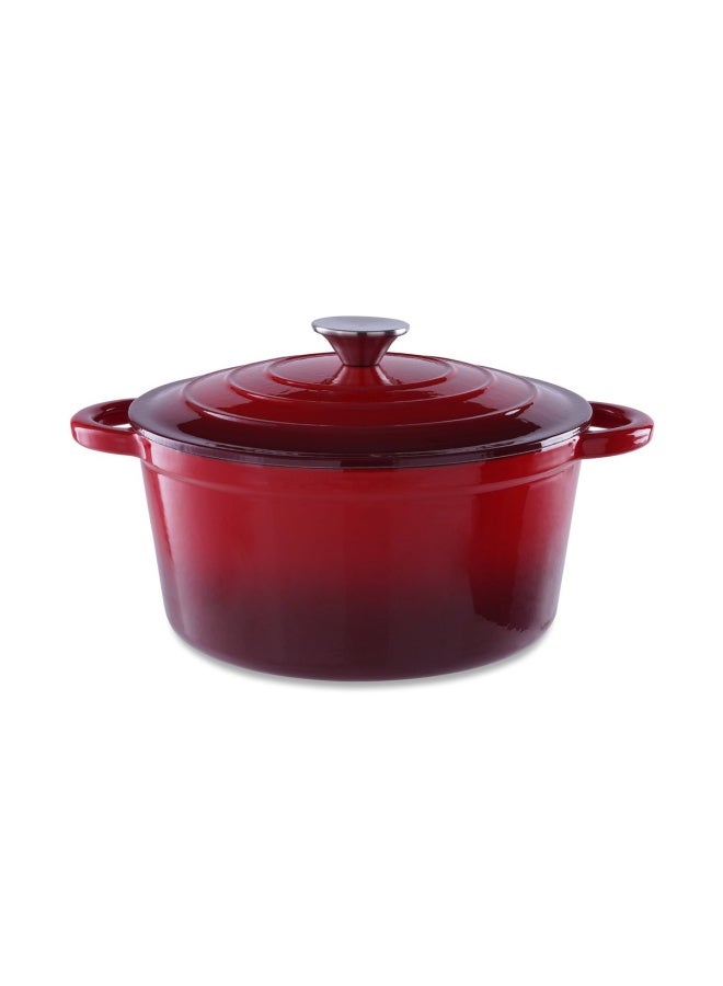 Glazura Enameled Cast Iron Cooking Pot 2L - Ombre Red
