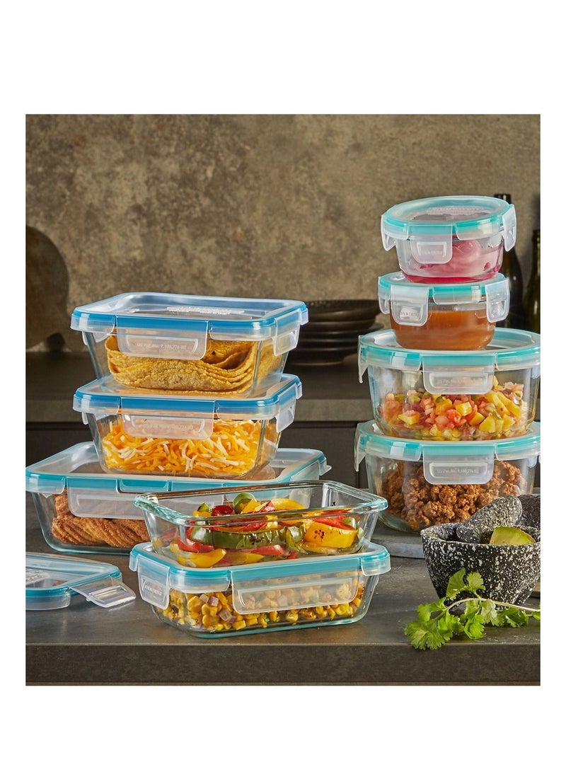 18-Piece Pyrex Glass Food Saver Containers Oven safe and microwave safe