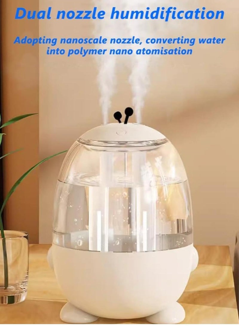 Humidifiers For Bedroom,3L Double Nozzle Dual Spray 3in1 Cool Mist Humidifier, Ultrasonic USB Air Humidifier for Large Room, Cordless Portable Humidifier with Night Light For Bedroom, Plants, Office