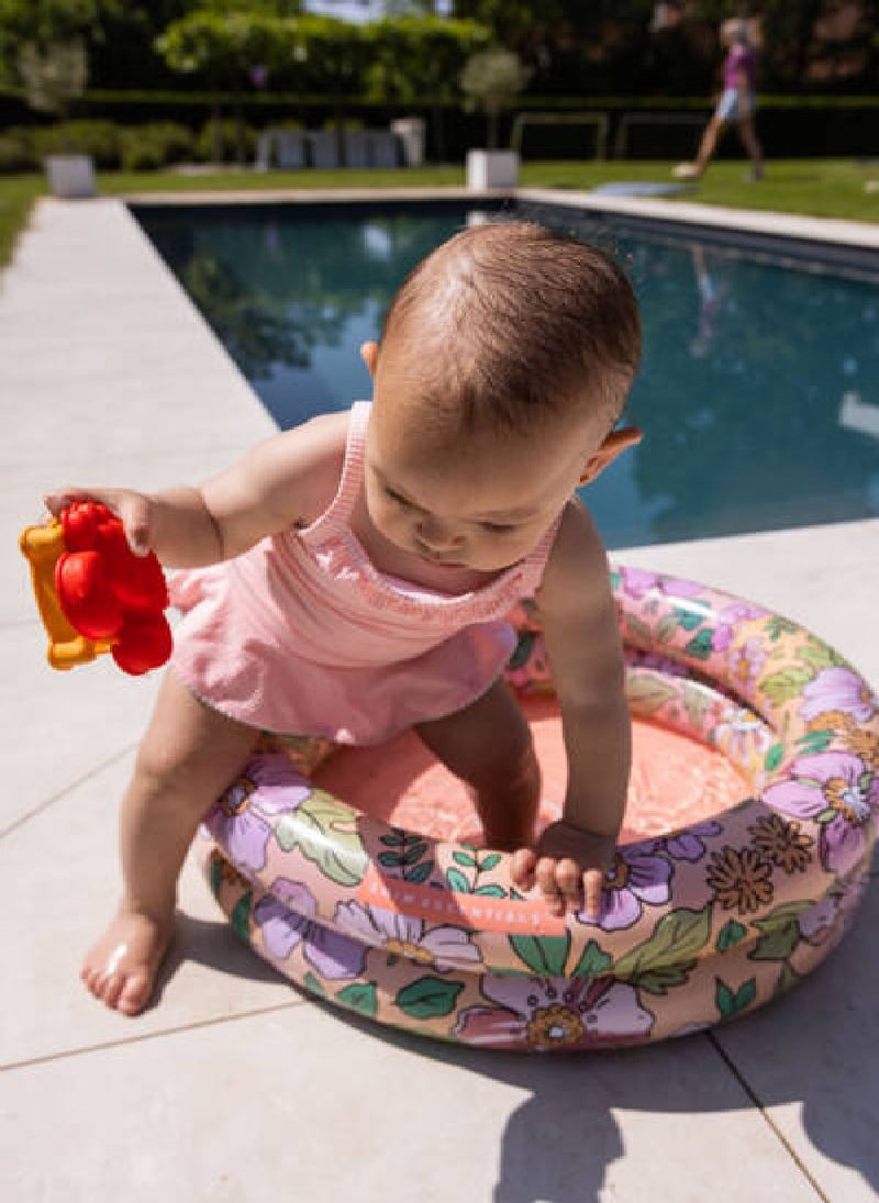 Swim Essentials  Pink Blossom Printed Inflatable Baby Pool 60 cm diameter -Dual rings Suitable for Age +3