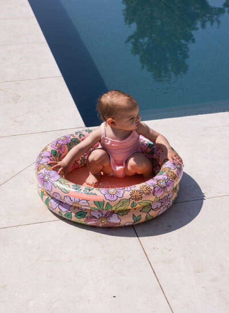 Swim Essentials  Pink Blossom Printed Inflatable Baby Pool 60 cm diameter -Dual rings Suitable for Age +3