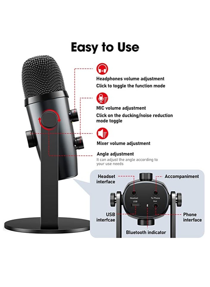 PW10 Professional Metal Voice Recording Usb Condenser Studio And Podcast Recording Gaming Microphones