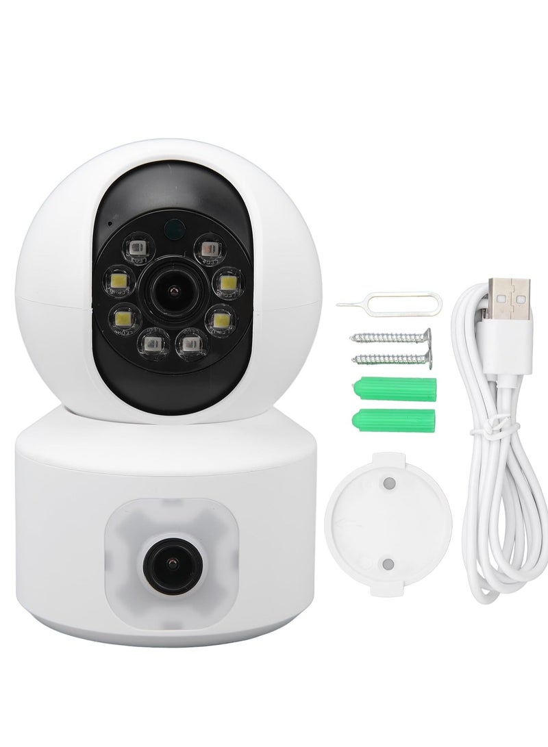 WiFi Dual Lens Security Camera HD Wireless Home Camera with Wide Angle NightMotion Detection, 2 Way, Panoramic Shooting, Rich Functions, HD Night