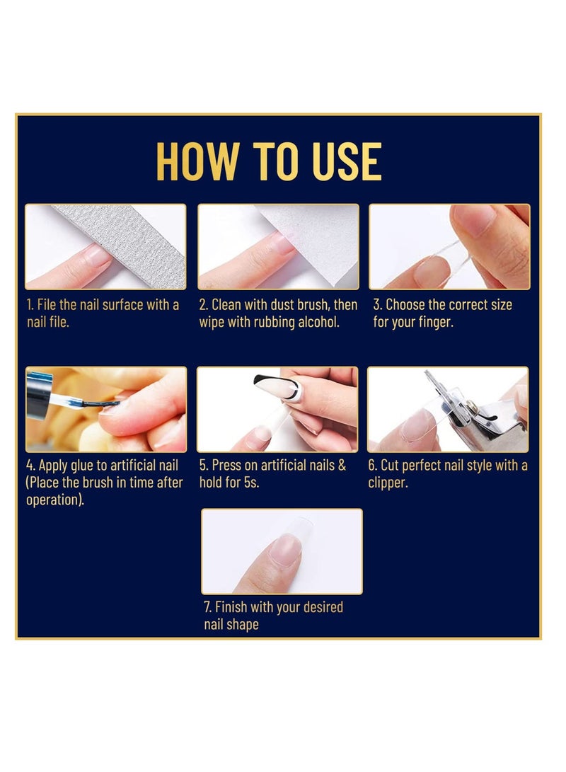 Valitic Strong Nail Glue and Strengthener for Acrylic and Press On Nails - Quick Dry Brush On Gel for Long Lasting Effect - Adhesive Nail Bond for False Nails with Tips Strengthener - 3 PACK