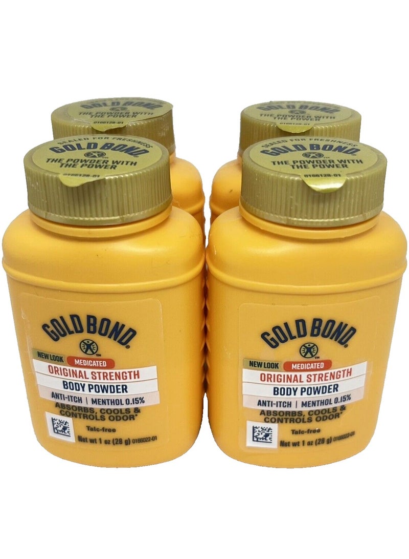 (Pack of 4) Gold Bond,Original Strength,Talc-Free Body Powder,Medicated 4x28g