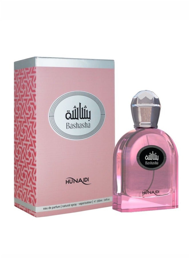 Bashasha Perfume for Womens Eau De Parfum 100ml - Fresh Long-Lasting Perfume for Girls, With Floral Fruity Fragrance Peach and Jasmine Rose for Daily Wear