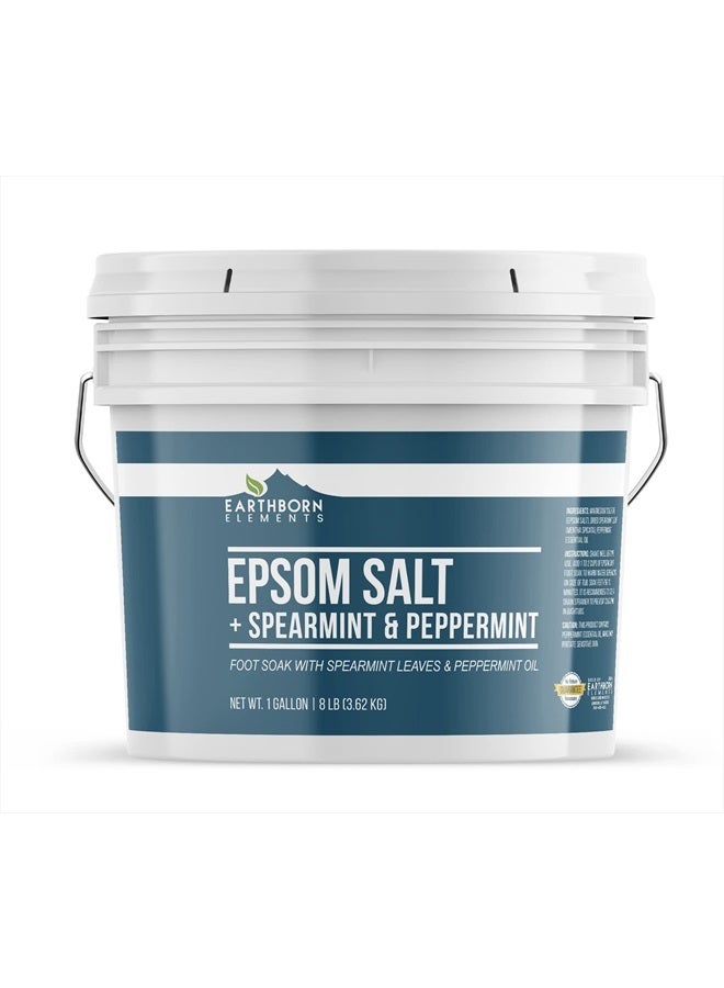 Spearmint & Peppermint Epsom Salt Foot Soak, 1 Gallon Bucket, Minty Aroma, Always Pure